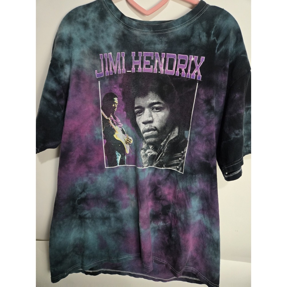Jimi Hendrix Tie Dye T-Shirt Size Large Purple Haze And Blue Authentic Official
